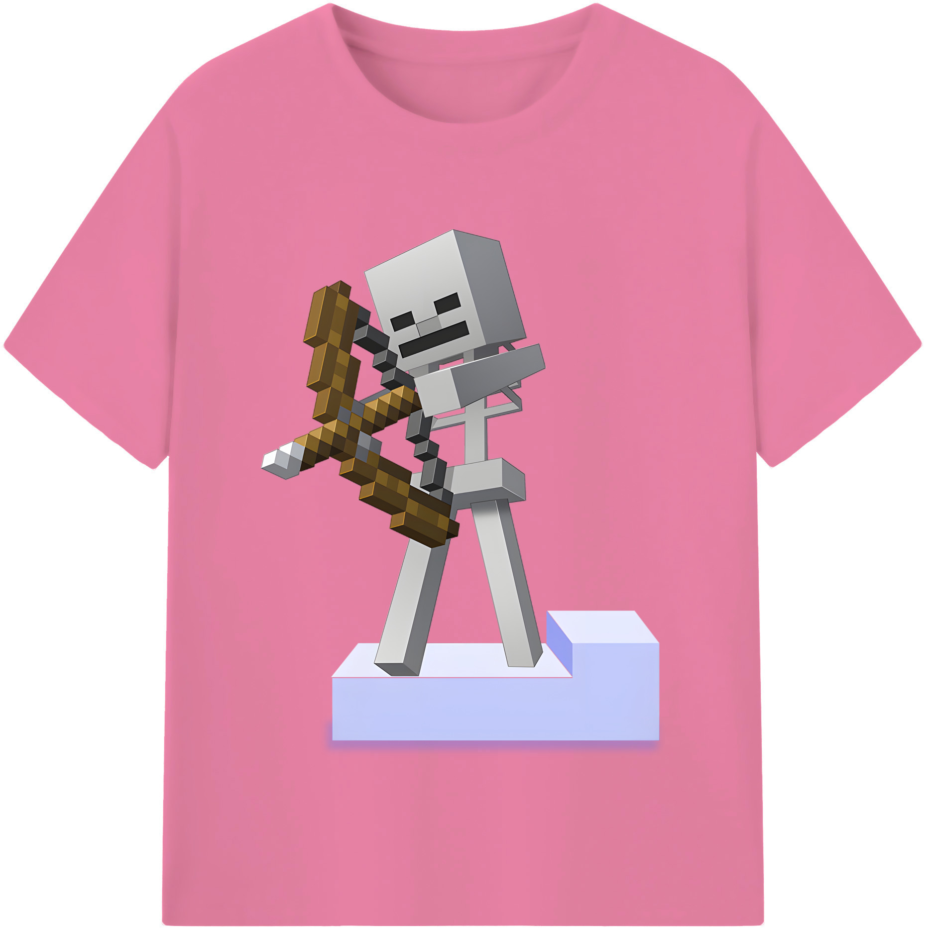 （画像用） マインクラフト ブロックの世界 Minecraft MC Block world 綿100％半袖Tシャツ（フロントプリント）